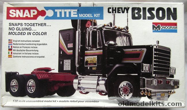 Monogram 1/32 Chevy Bison Tandem Axle Diesel Tractor / Semi Truck, 1201 plastic model kit